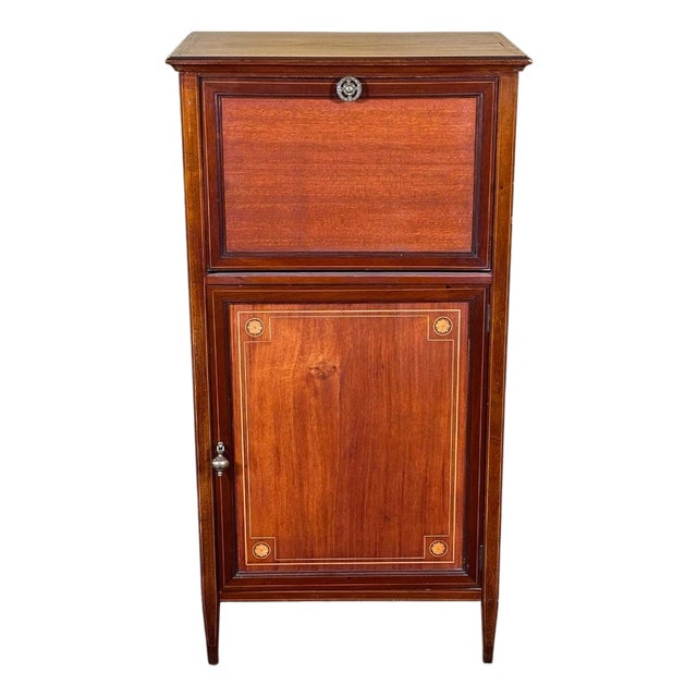 Vintage French Louis XVI Style Inlaid Mahogany Semainier Secretary Desk For Sale