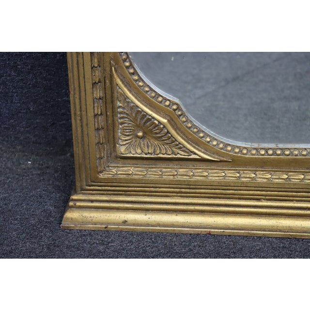 Late 19th Century French Louis XVI Style Carved Giltwood Beveled Floor Pier Mirror For Sale - Image 9 of 13