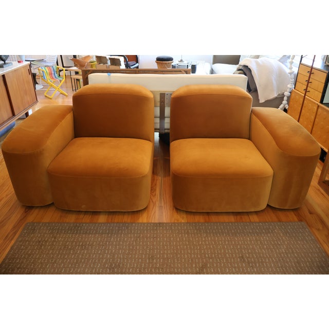 2020s Sarah Ellison "Muse" 4-Piece Modular Sofa, Cognac Velvet For Sale - Image 5 of 12