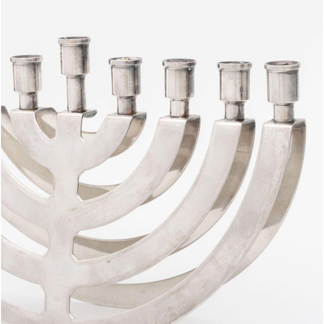 Postmodern Silver Plate Balancing Menorah For Sale - Image 4 of 8