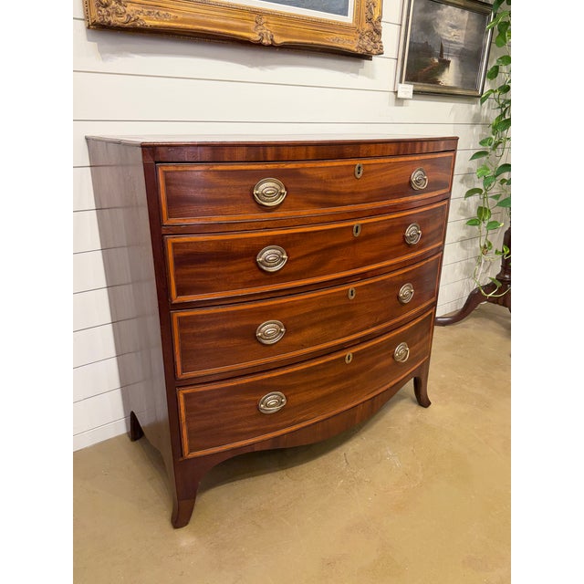 19th Century English Bow Front Chest For Sale - Image 14 of 15