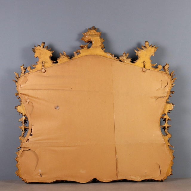 Carved and Gilded Wooden Mirror For Sale - Image 10 of 12
