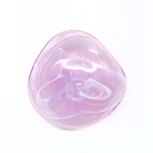 Matte Frosted Pink & White Art Glass Vessel Curation - Group of 5 For Sale - Image 10 of 16