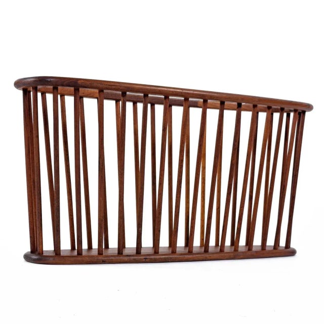 Mid-Century Modern Giant Mid-Century Modern Arthur Umanoff Spindle Walnut Magazine Rack For Sale - Image 3 of 9