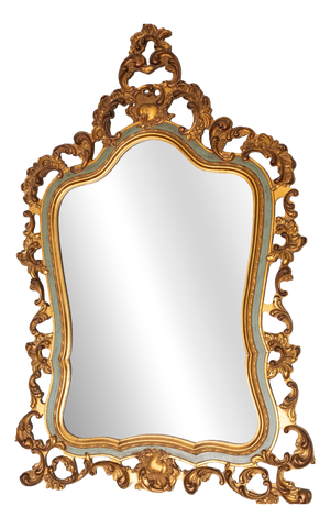 Baroque Louis XV Style Gilded Beveled Mirror, 1950s