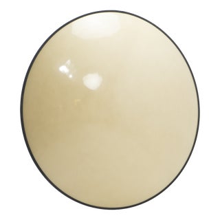 Postmodern Glassfibre Moon Wall Lamp with Metal Edge, Switzerland, 1990s For Sale