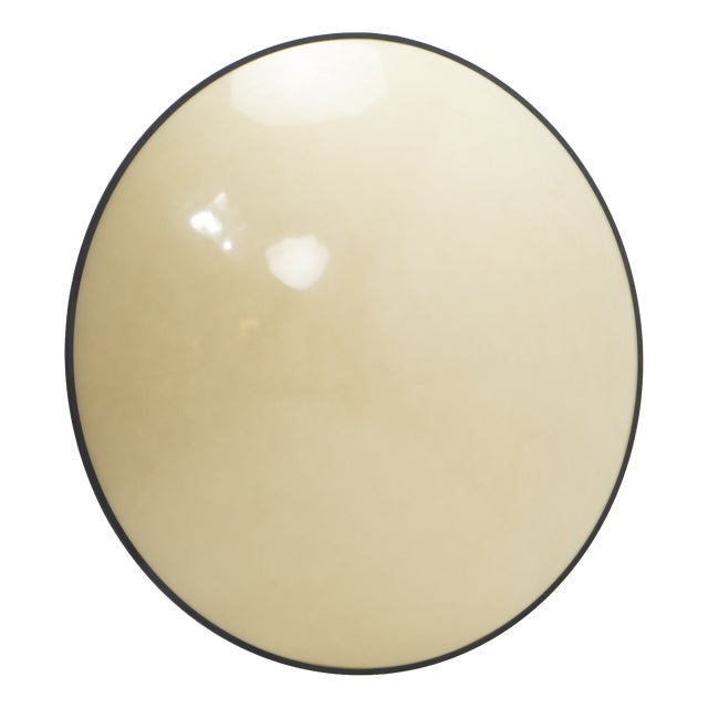 Postmodern Glassfibre Moon Wall Lamp with Metal Edge, Switzerland, 1990s For Sale