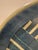 Mid-Century Modern Vintage Studio Art Pottery Blue Geometric Striped Stoneware Platter 12" Signed For Sale - Image 3 of 8