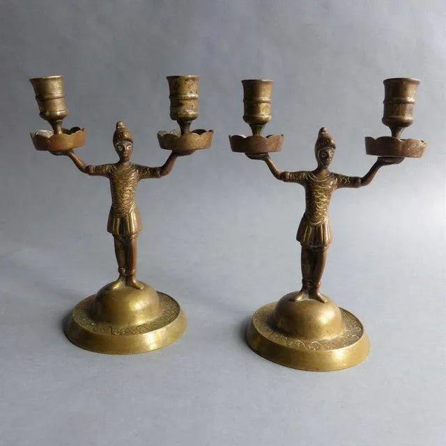 Empire French Bronze Candleholders, 1800s, Set of 2 For Sale - Image 9 of 11