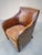Safari Style Leather Club Chair with Wooden Frame and Woven Sides, 1970s For Sale - Image 4 of 11