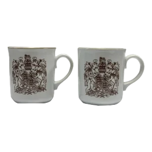 Vintage Queen Elizabeth II Silver Jubilee Mugs - a Pair