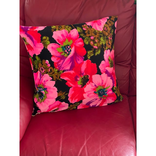 Vibrant Floral Feather Down Pillow For Sale - Image 4 of 5