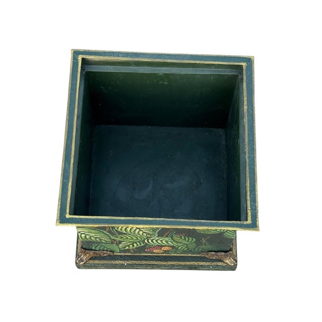 Green Vintage John Richard Collection Metal Footed Planter on Stand For Sale - Image 8 of 10