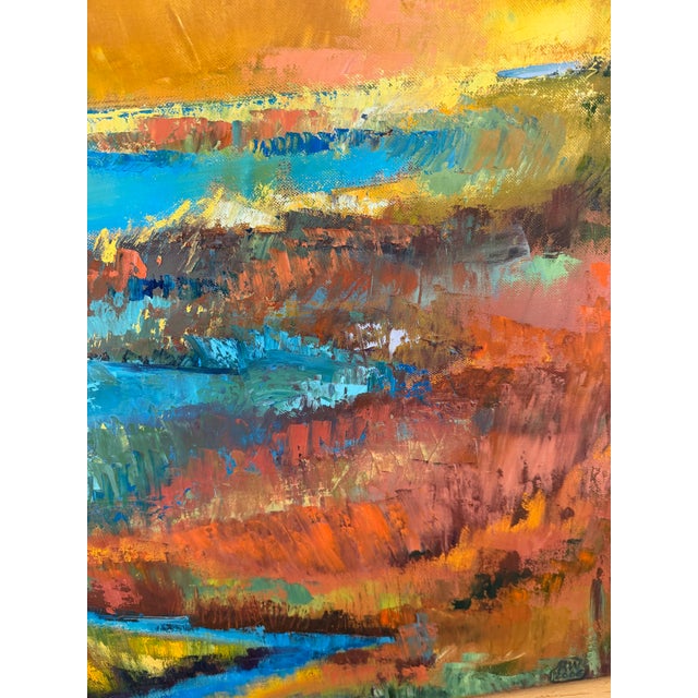 Textile Contemporary "Scarborough Marsh" Painting For Sale - Image 7 of 8