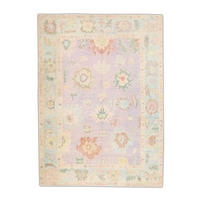 Early 21st Century Multicolor Handwoven Turkish Oushak Rug 5'11" X 8'4" For Sale - Image 9 of 9