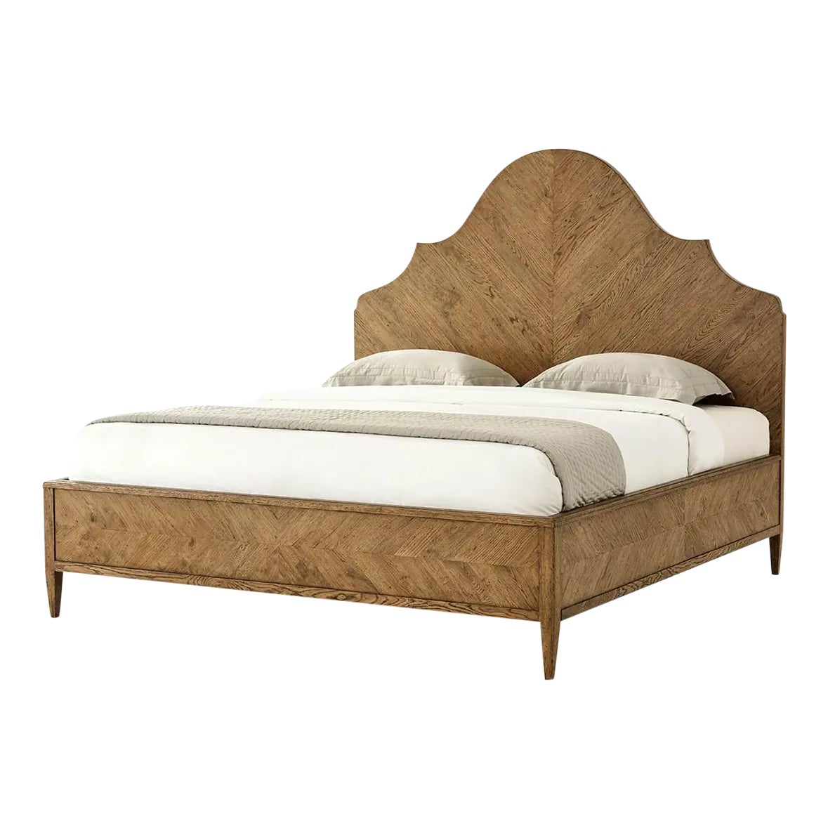 Modern Rustic Oak King Bed | Chairish