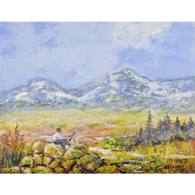 Simon Michael Artist Mountains Impressionist Painting For Sale - Image 4 of 4