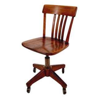 Bauhaus Swivel Office Chair in Wood by Der Ferderdreh, 1930s For Sale