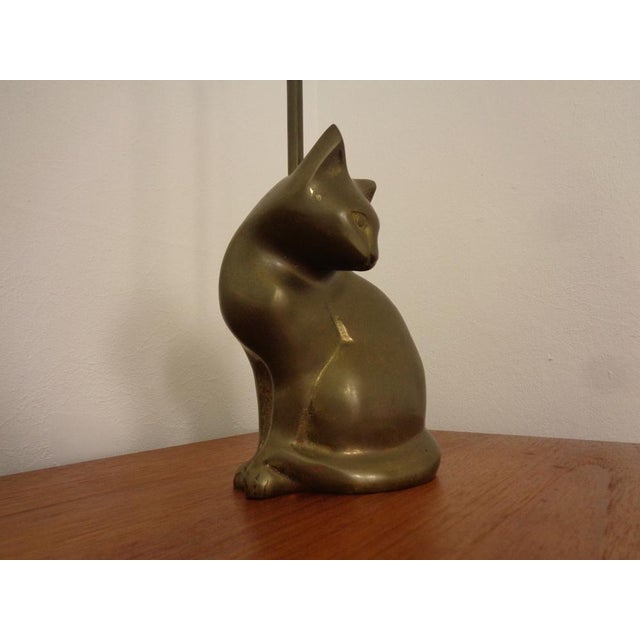 Large Cat Brass Door Stopper, 1960s For Sale - Image 11 of 18