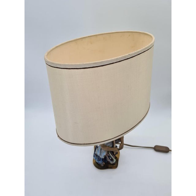 Ceramic Table Lamp with Fisherman Figurine, 1960s-1970s For Sale - Image 4 of 16