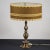 1960s Brass & Metal Table Lamp with Circular and Low Fabric Shade For Sale - Image 5 of 6
