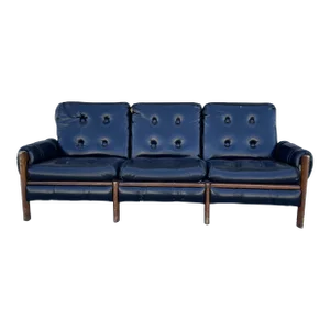 1950s Mid Century Leather Safari Sofa