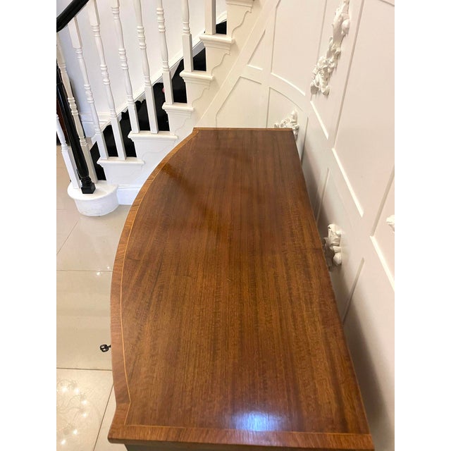 Figured Mahogany Bow Fronted Sideboard, 1920s For Sale - Image 4 of 17