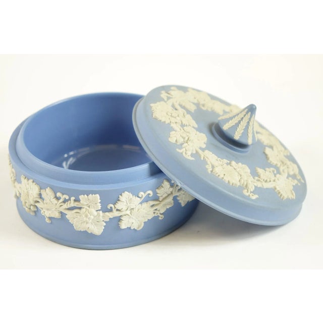 Wedgwood Round Box with Lid. Good Condition - see pictures for more details. Dimensions: 5" x 5" x 3.75"