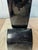 Karl Springer Style Black Lacquer Pedestal Side Table With Glass Top For Sale - Image 9 of 11