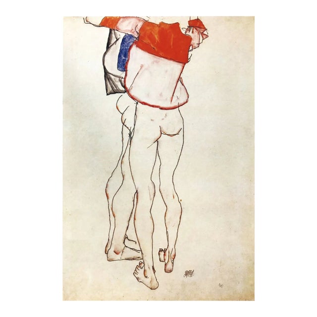 1981 Egon Schiele 21 Erotic Drawings Two Female Torsos For Sale