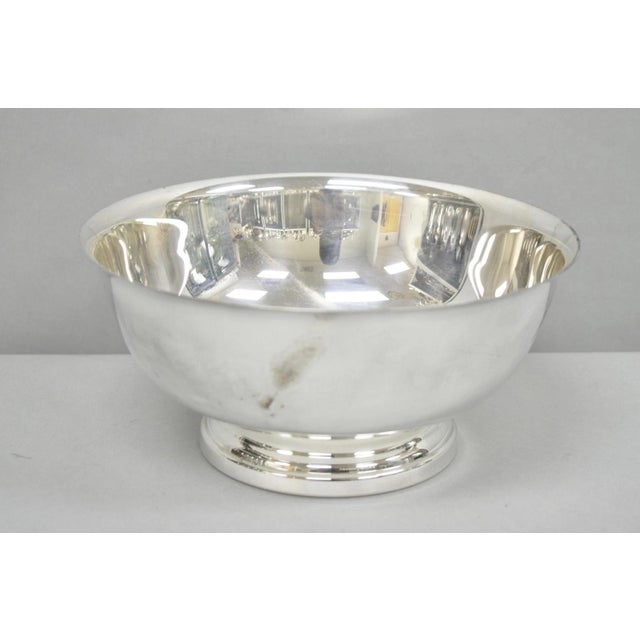 Vintage Gorham Yc 781 Silver Plated 9" Round Modern Serving Bowl For Sale - Image 9 of 11