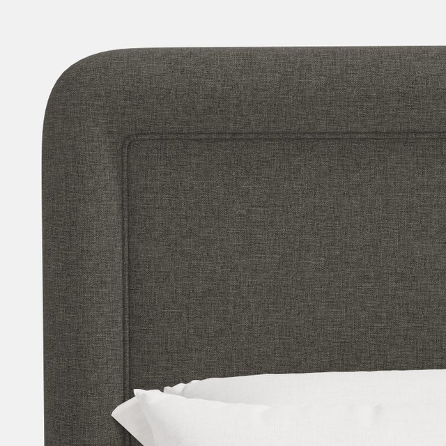 Cloth & Company Stoffer Home x Cloth & Company Marisa Platform Bed in Textured Linen Charcoal - California King For Sale - Image 4 of 7