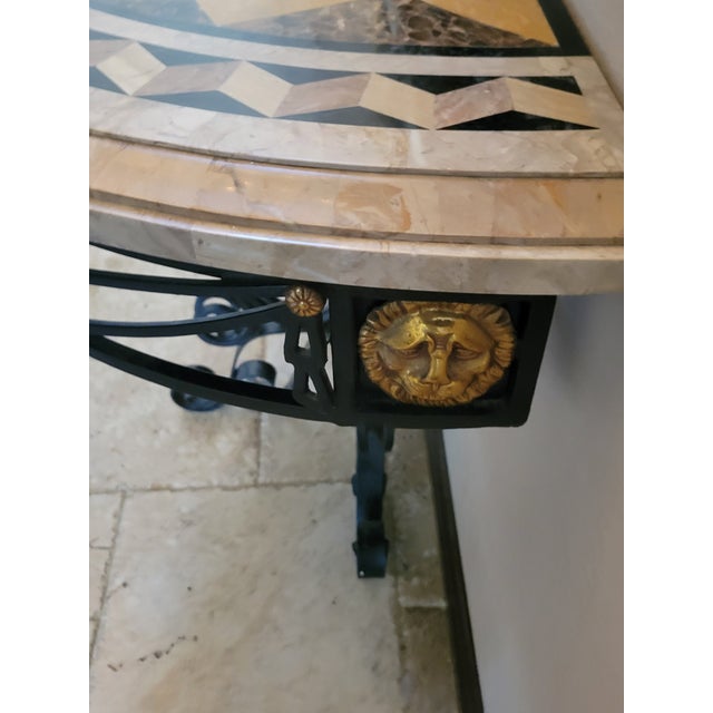 Maitland‑Smith Demi‑lune Console Table For Sale - Image 9 of 12