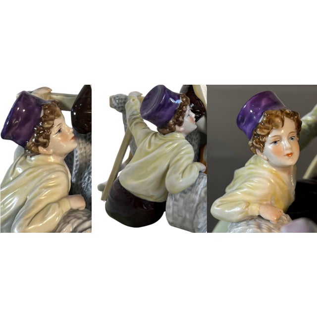Antique German Four Children in Lively Conversation Porcelain Figurine For Sale - Image 15 of 18