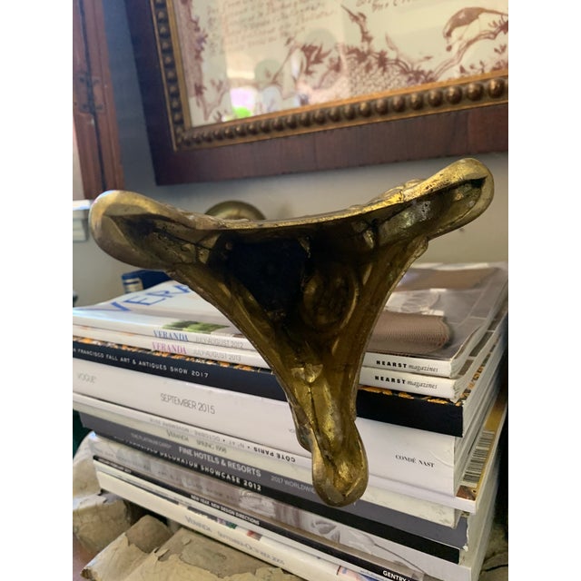 Metal Antique Religious Brass Candelabra For Sale - Image 7 of 8