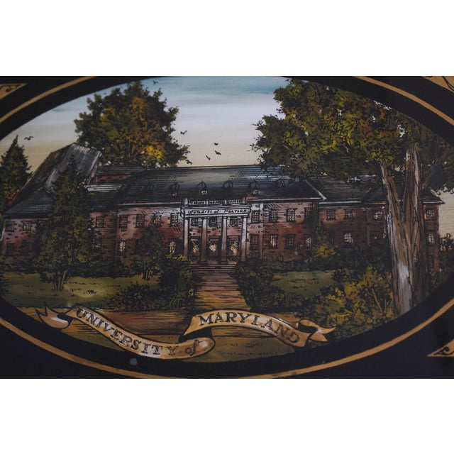 1980s University of Maryland Eglomise Framed Panel For Sale In Philadelphia - Image 6 of 8