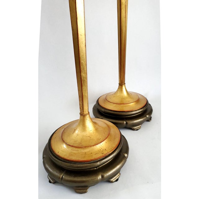 38" Tall Lamp Pair French Empire Gold For Sale - Image 11 of 15