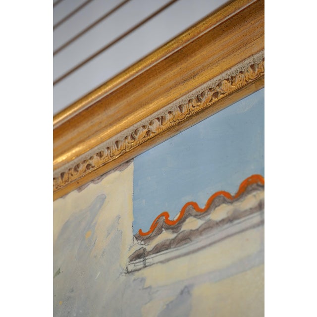 Gold William Benecke Oil Painting on Canvas ‘Street in Eze’ - Signed For Sale - Image 8 of 11