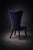 Late 20th Century Late 20th Century Sculptural Navy Velvet Side Chair With Curved Wing Back and Cabriole Legs – Elegant Transitional Accent Seating For Sale - Image 5 of 9