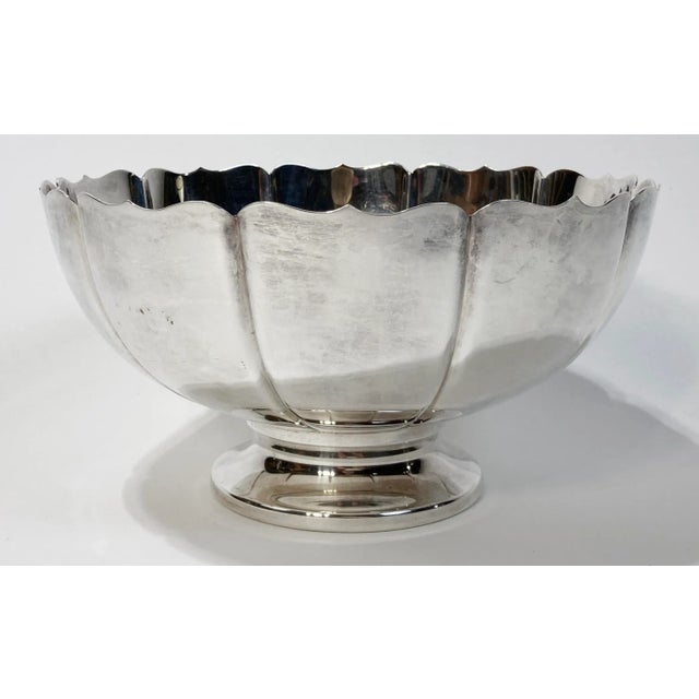 Vintage Early 20th Century Dublin design silver footed bowl. Features an elegant scalloped rim and round footed base....