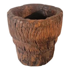 19thc Burl Wood Bucket / Container