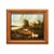 A French oil on panel barnyard painting from the Mid-19th Century, depicting ducks in a landscape. Created in France...