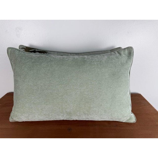 Linen Custom Embroidered Linen Pillows, Rococo Revival Style, Italy, Pair For Sale - Image 8 of 9