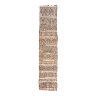Vintage Zemmour Moroccan Kilim Rug, 03'08 X 17'00 For Sale