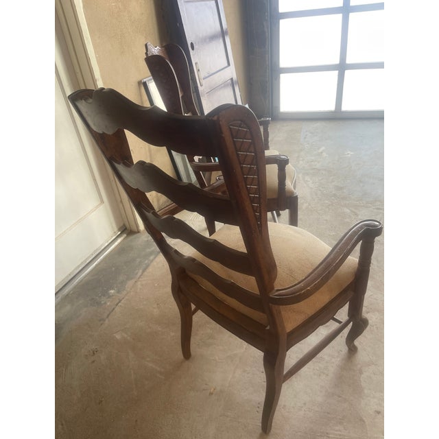 1980s Pair of French Country Dining Room Arm Chairs For Sale - Image 14 of 17