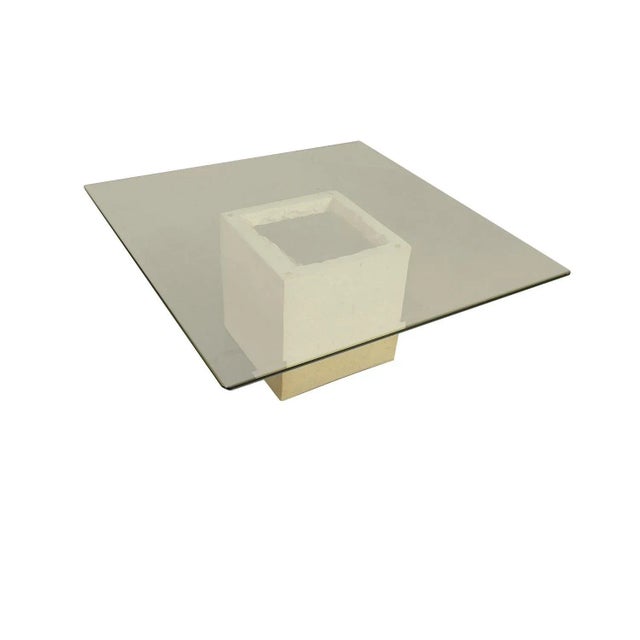 1970s Postmodern Mactan Stone Glass Coffee Table For Sale In Baltimore - Image 6 of 11