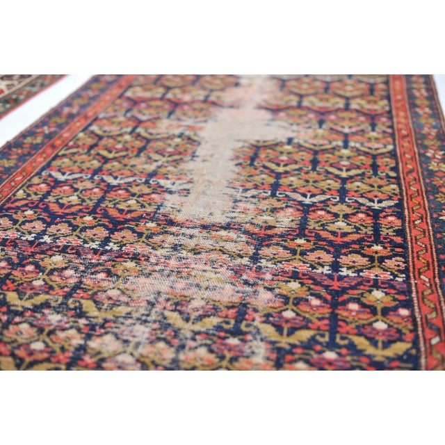 1940s Botanical Lattice Garden Design Runner Rug , 3.4 x 10.10 For Sale - Image 10 of 11