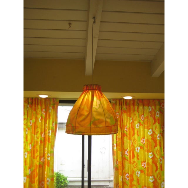 Textile 1970s Mid-Century Modern Floral Textile Chandelier For Sale - Image 7 of 10