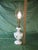 Mid 20th Century Table Lamp Frosted Glass Gold Fowers Brass Hollywood Regency For Sale - Image 10 of 11