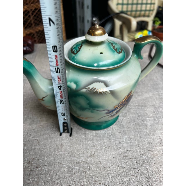 Vintage Asian Style Ceramic Teapot For Sale - Image 11 of 11